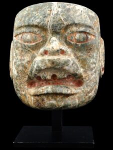 Ancient pre Columbian Mesoamerican Olmec Jade Mask - View 2