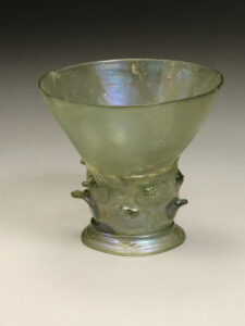 Ancient Roman Empire Glass Footed Cup - View 1