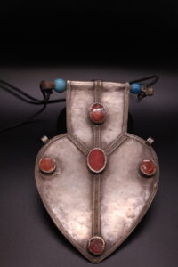 Shield of Stone: Silver & Carnelian Pendant - View 2