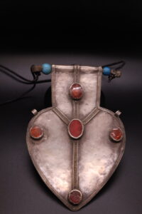 Shield of Stone: Silver & Carnelian Pendant - View 1