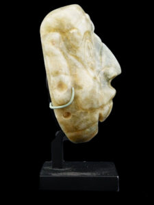 Ancient Pre Columbian Mayan Jade Mask with Stand - View 2