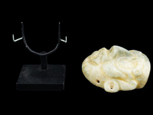 Ancient Pre Columbian Mayan Jade Mask with Stand - View 5