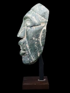 Ancient Pre Columbian Mesoamerican Jade Mask with Stand - View 5