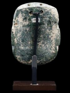 Ancient Pre Columbian Mesoamerican Jade Mask with Stand - View 7