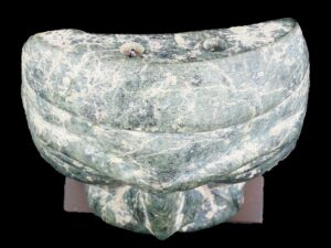 Ancient Pre Columbian Mesoamerican Jade Mask with Stand - View 6