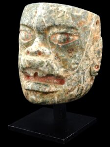 Ancient pre Columbian Mesoamerican Olmec Jade Mask - View 1