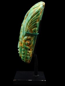 Ancient Pre Columbian Mayan Carved Green Jade Mask - View 4