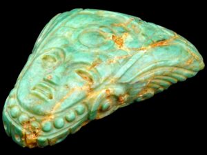Ancient Pre Columbian Mayan Carved Green Jade Mask - View 7